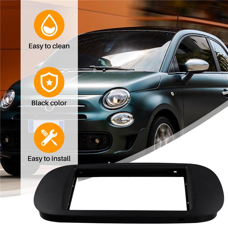 AUTO Car Radio 2 Din Fascia For Fiat 500 2007-2015 DVD Stereo Panel Dashboard Refitting Tallation Frame