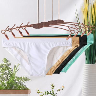 Men Briefs Stretchy Breathable Comfortable Soft See Through Ice Silk Sexy Low Waist Panties Daily Life