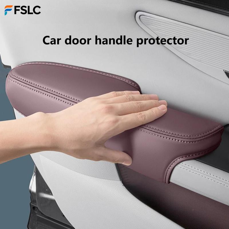 For BYD Song Plus Door Handle Covers Interior Leather Anti-Scratch Protectors Car Door Handle Gloves Armrest Box Cover