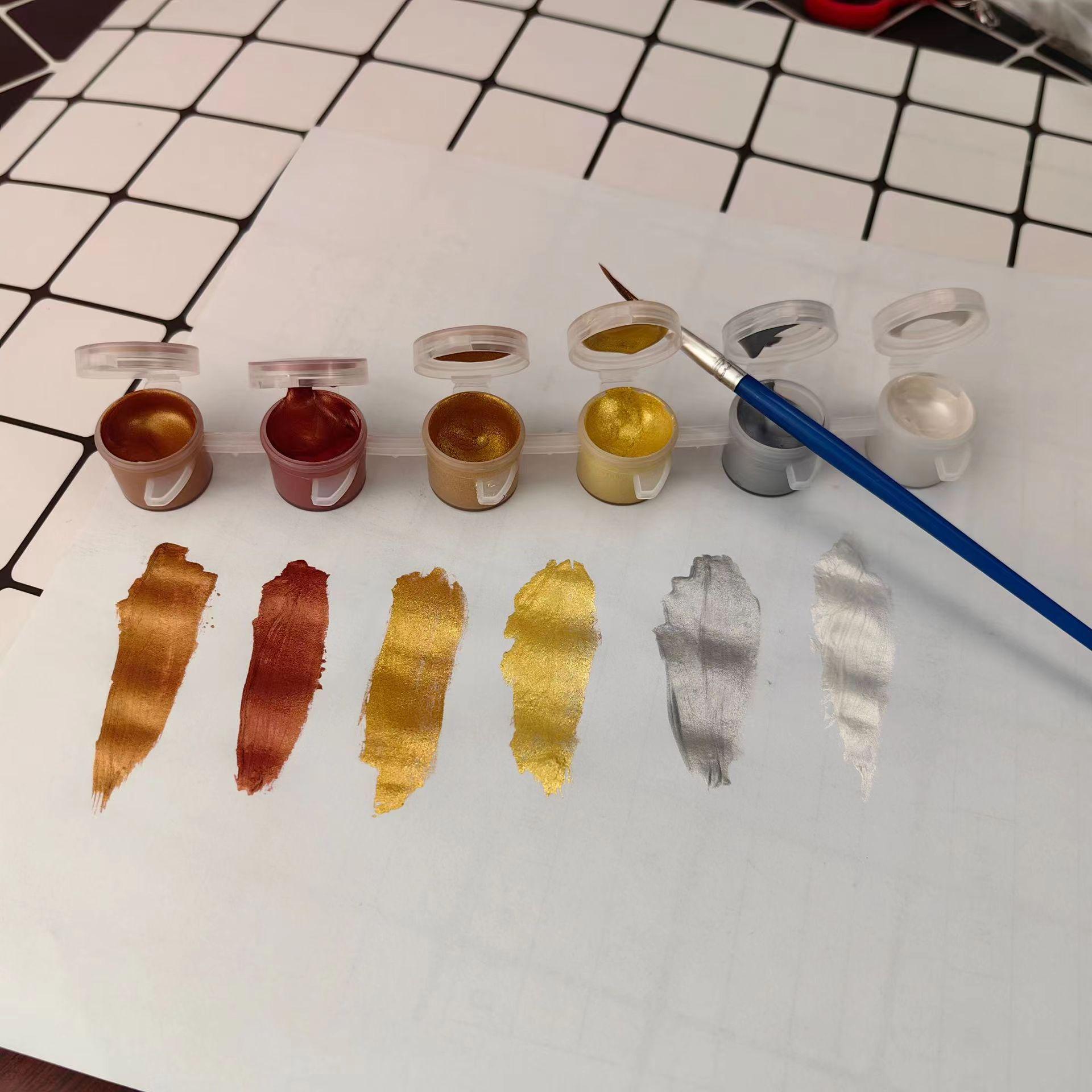 3ml Metallic Pearlescent Acrylic Paint Sticks in Gold, Silver, and Bright Copper for Handprint Painting