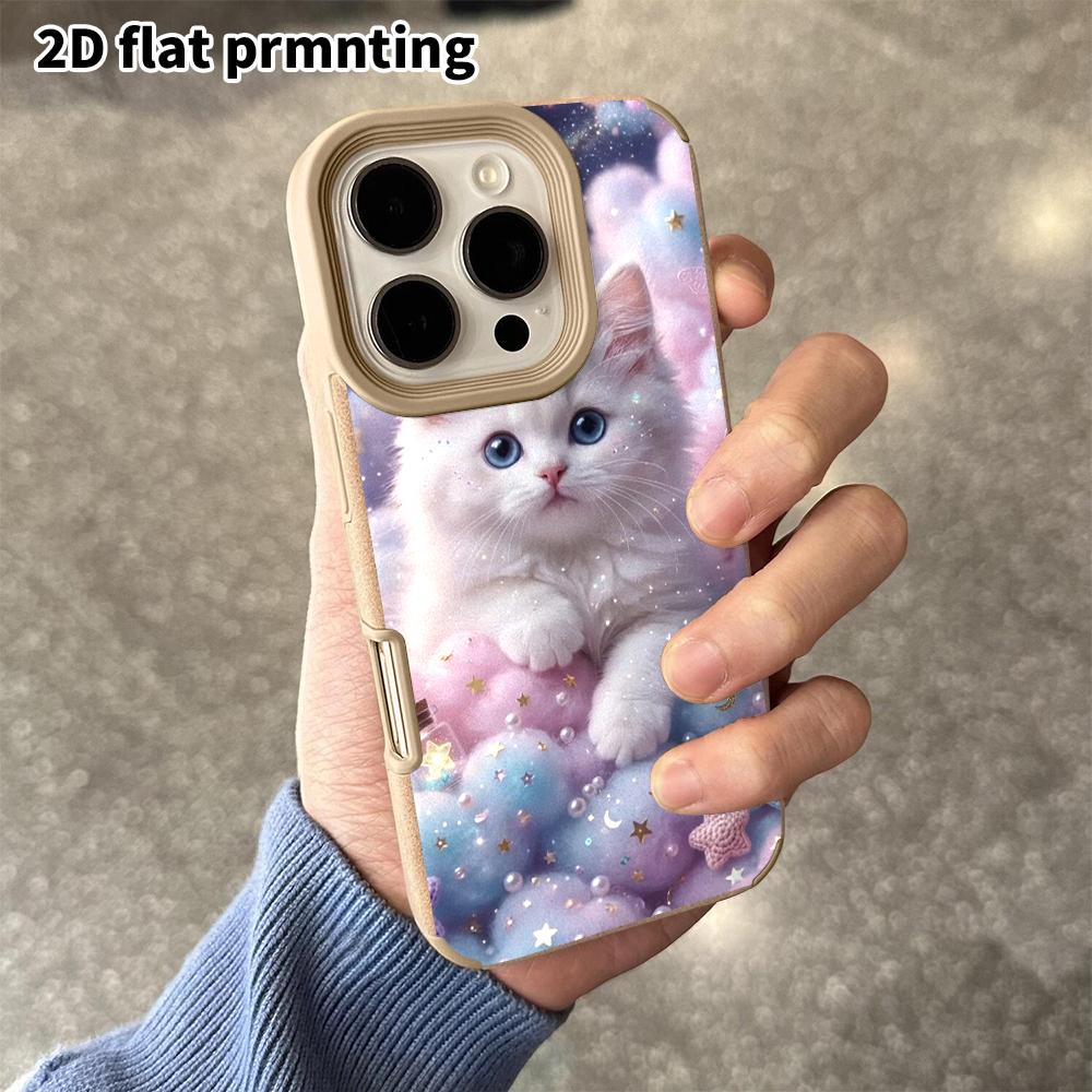 Phone Case: 2D Flat Lambskin Suitable for iPhone 18, 17, 16, 15, 14, 13 Pro Protective Cases, Crystal Butterfly, Christmas and Halloween Gifts