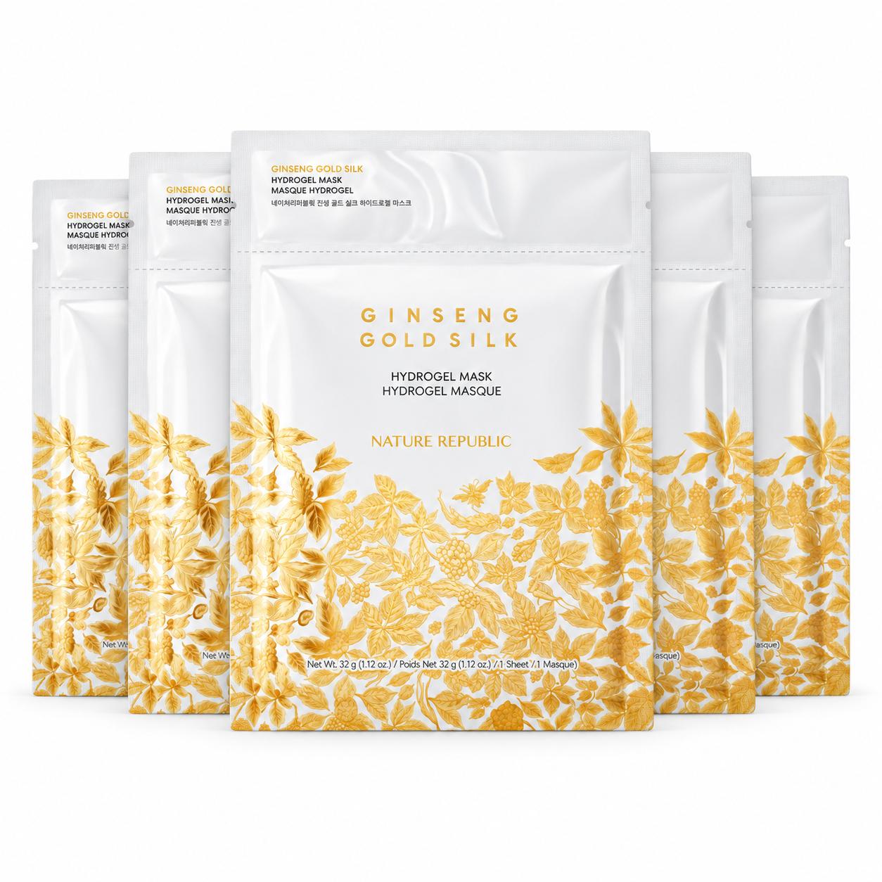 Nature Republic Ginseng Royal Silk Toner&Emulsion (5 Optionen) Hydrogel Mask – 5 Sheet