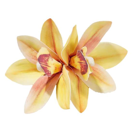 Women Hairpin Simulated Flower Shape Colorfast Hair Clip Back Head Hair Claw Daily Wear Party Hair Accessory