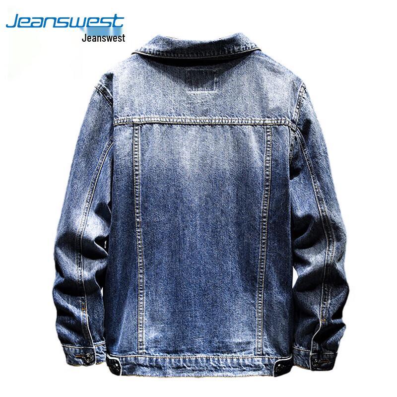 JEANSWEST Men's Autumn Trendy Loose Denim Jacket