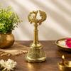 Brass Hand Bell for Pooja Ghanti for Mandir, Peacock Design Hand Bell Ghanti, Pooja Decoration Items, (11.5 CM Height, Golden)