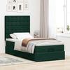 Exclusive House - Ottoman Bed Frame with Dark Green Mattress 90x200 Cm Velvet