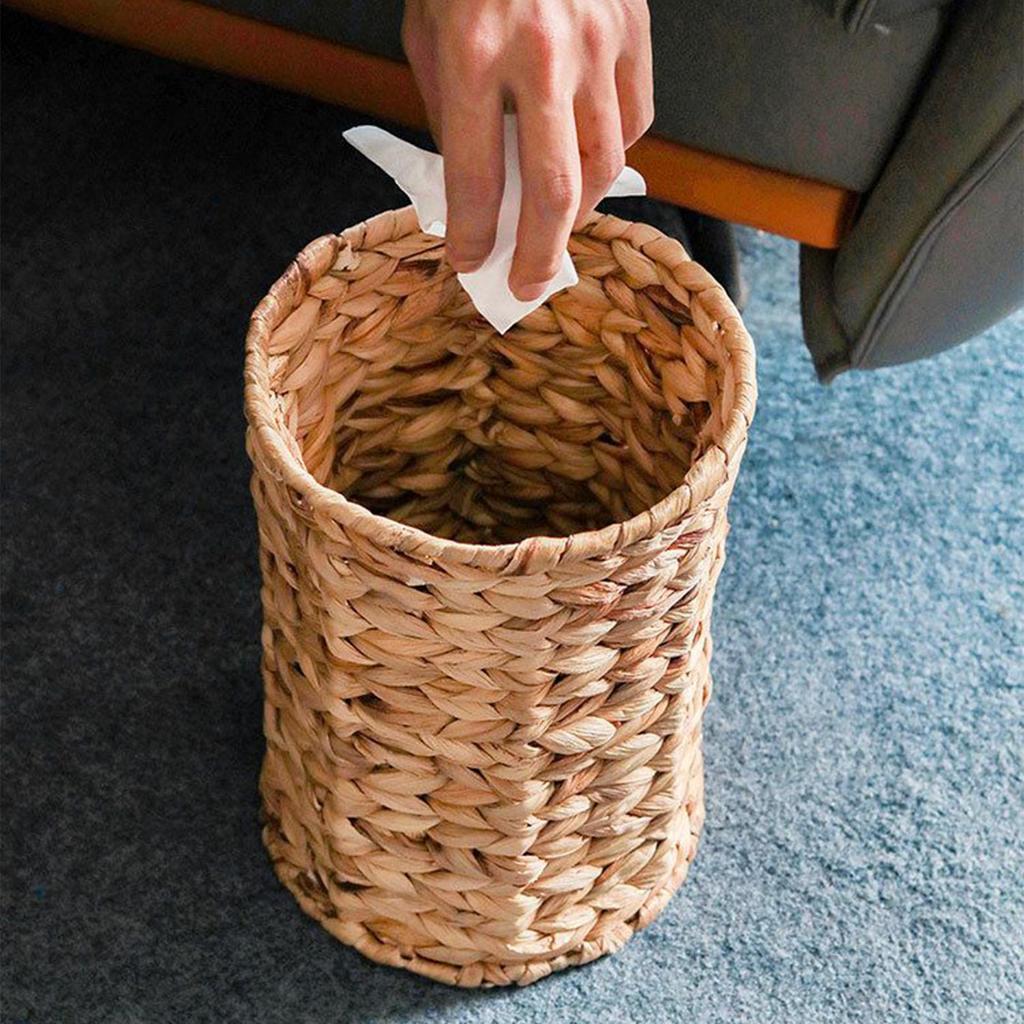Decorative Trash Can Gourd Grass Rustic Home Decor Rustic Kitchen Trash Can With Lid For Kitchen Bedroom Bathroom Living Room