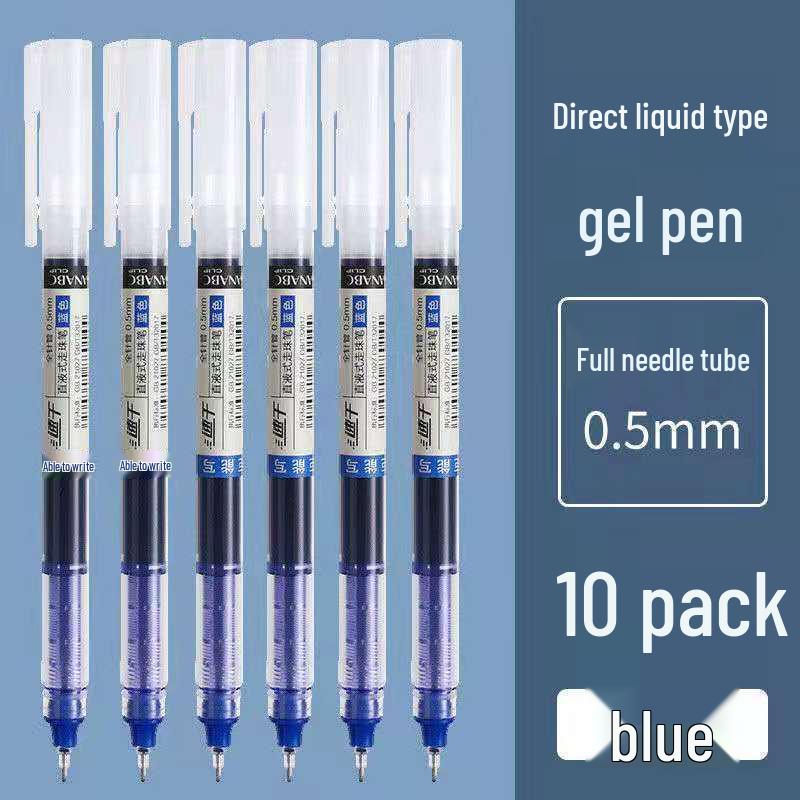 Vibrant Quick-Dry Gel Ink Rollerball Pen 0.5mm Needle Tip, Large Capacity