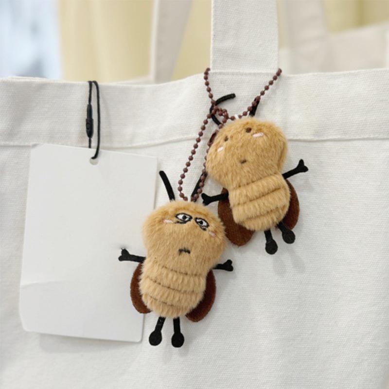 Creative Cockroach Doll Keychain Pendant Cute Funny Plush Cockroaches Toys Keychain Backpack Decoration Accessories Gifts