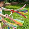 6Pcs Multi-purpose Gymnastics Long Ribbon Rainbow Elastic Dance Ribbons  Dance Party