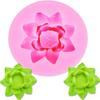 Pink 3D Flower Lotus Silicone Mold for DIY Cupcake Cake Topper Decoration Jelly Shots Fondant Mold Crystal Handmade Ice Cream Soap Mould Candy Making