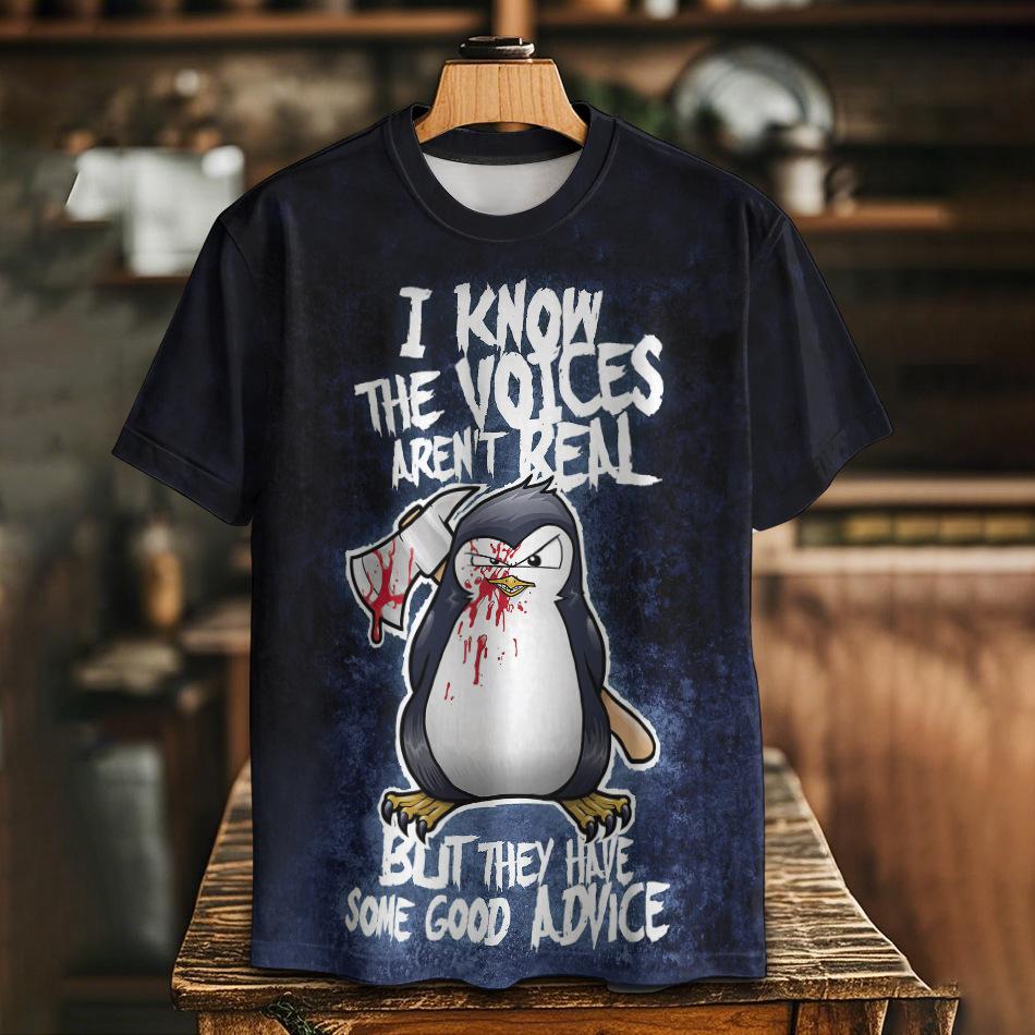 

Летний круглый вырез с 3D забавными мультяшными узорами, модные повседневные футболки с короткими рукавами для мужчин XS