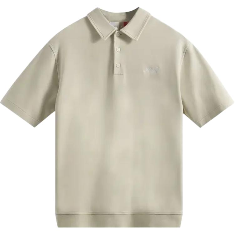 Kith Crystal Washed Graham Polo Muslin Unisex Tops Cream KHM030432-106