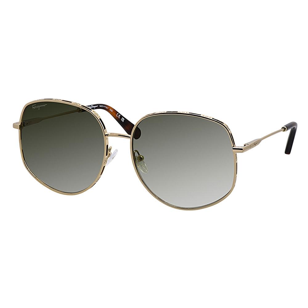 

Salvatore Ferragamo SF 277S 723 61mm Womens Round Sunglasses gold tortoise