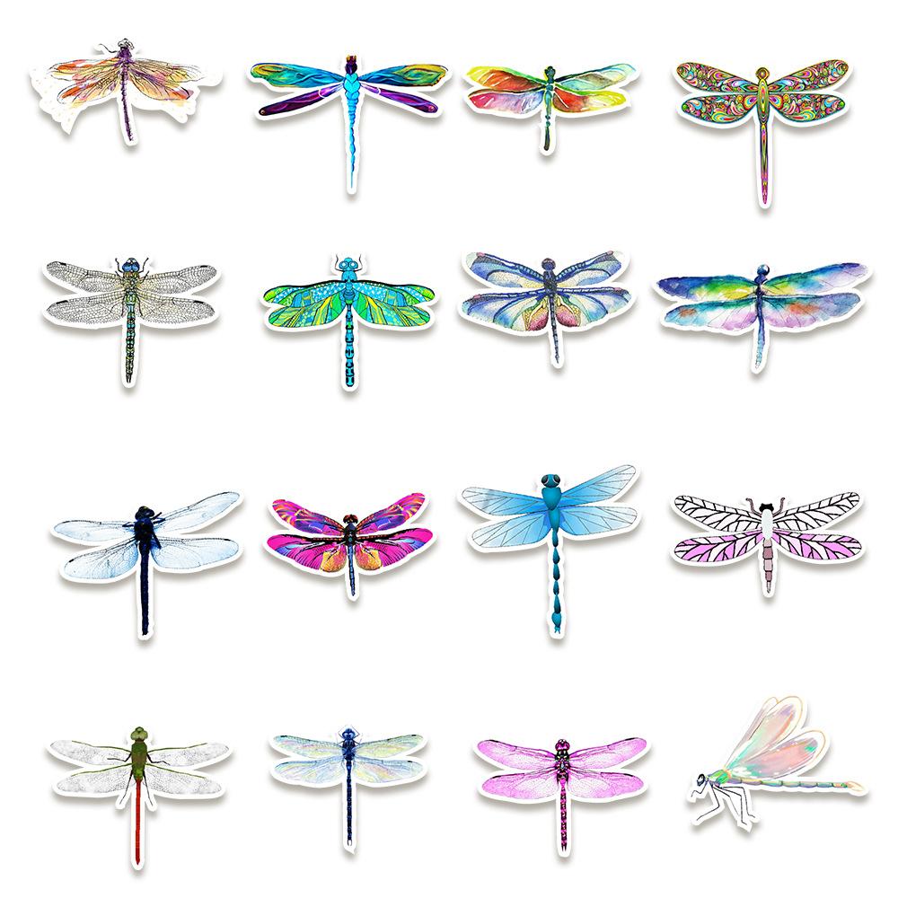 50 Dragonfly Graffiti Stickers Computer Mobile Phone Water Cup Travel Box Waterproof Stickers