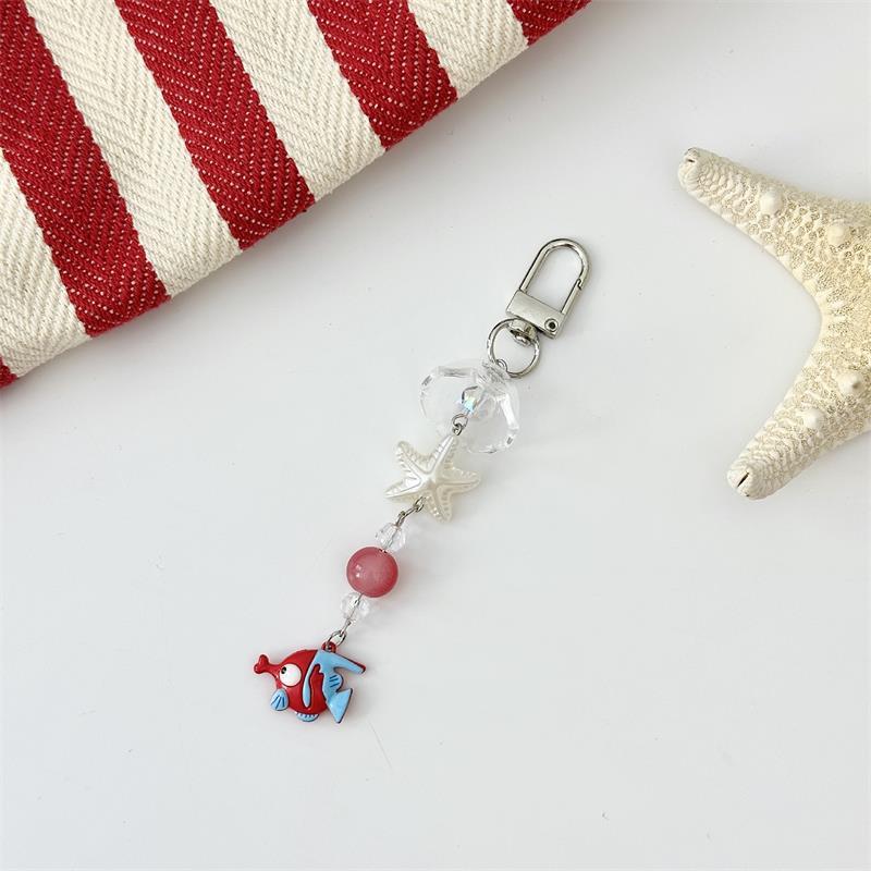 Cute Clownfish Starfish Wind Chimes Phone Lanyard Strap Keyring Pendant Anti Lost Phone Chain Bag Ornament Cell Phone Charm Gift