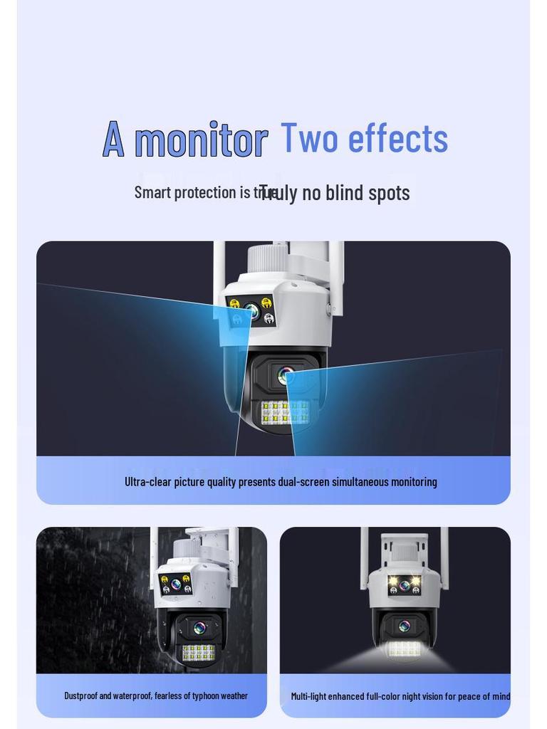 Smart Wireless Outdoor Surveillance Camera with HD Night Vision and Dual-Picture Capability
