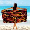 Intensiver Flammen-Print Strandtuch Heimdekoration Tropischer Sommer Outdoor Wasserdichte Picknickmatte Dekorative Strandtuch Deckenstoff