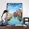 Venice Italy Travel Printed Poster Customized Wall Art Retro Vintage Metal Tin Signs for Home Bedroom Decoration Gaming House