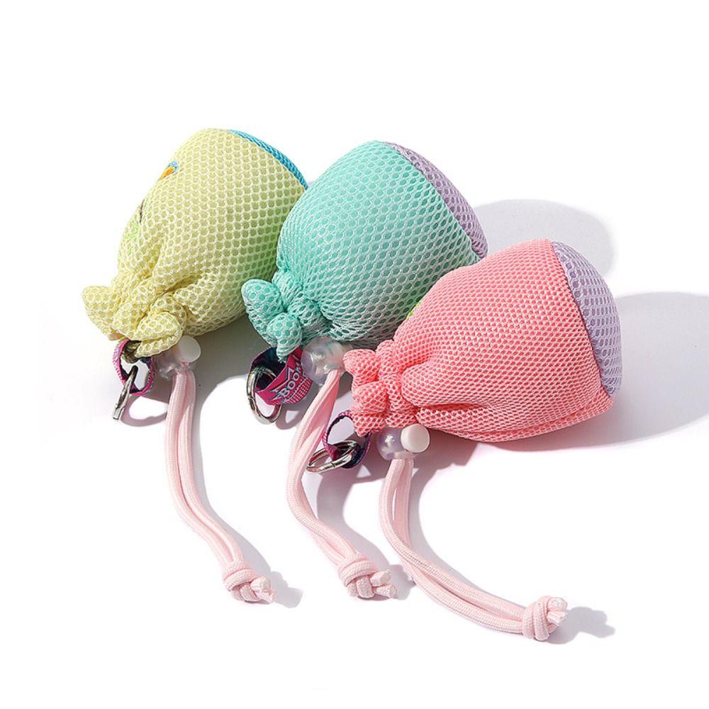 Neck Hanging Crossbody Headphone Bag Mesh Pouch Small Coin Purse Sweet Lanyard Lipstick Bag Summer