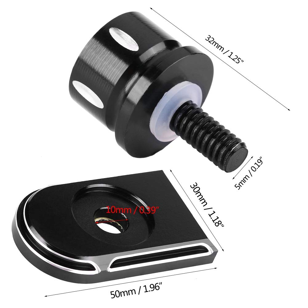 Seat Screw Seat Bolts Rear Seat Bolts Aluminum Mounting Screw Caps for Harley Black