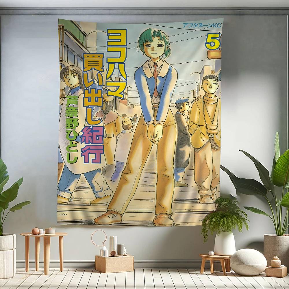 Hot YYokohama Kaidashi Kikou Printed Large Wall Tapestry Hanging Tarot Hippie Wall Rugs Dorm Cheap Hippie Wall Hanging