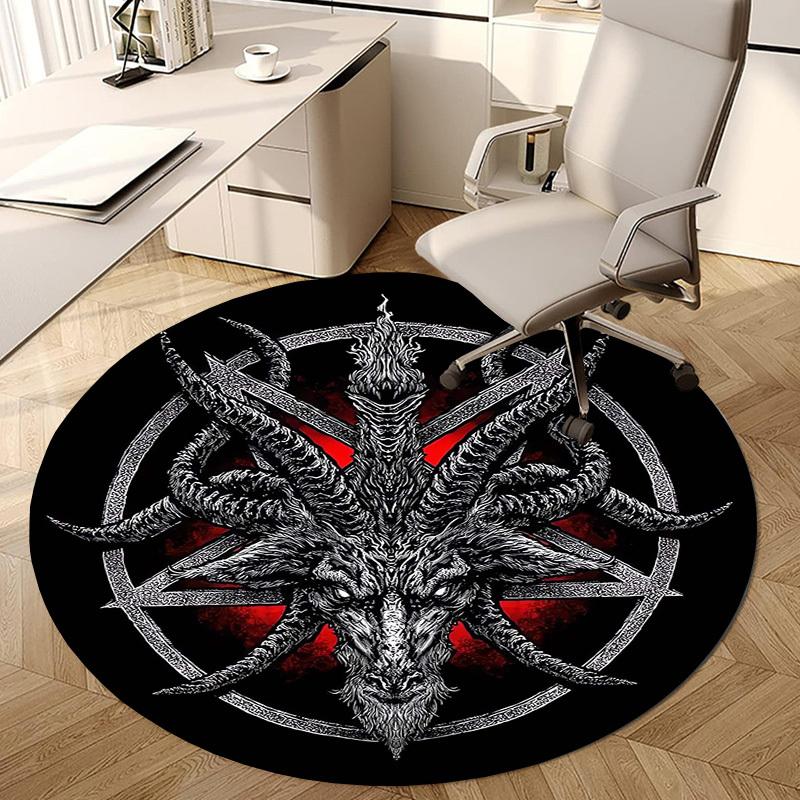 1pc Office Carpet Chair Mats Baphomet Satanic Symbol Perfect for Decorating Office Chairs, Living Rooms, Or Bedrooms.YDT167