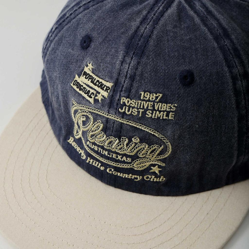 New hat American retro washed old letter cap female street hip hop flat brim baseball cap male