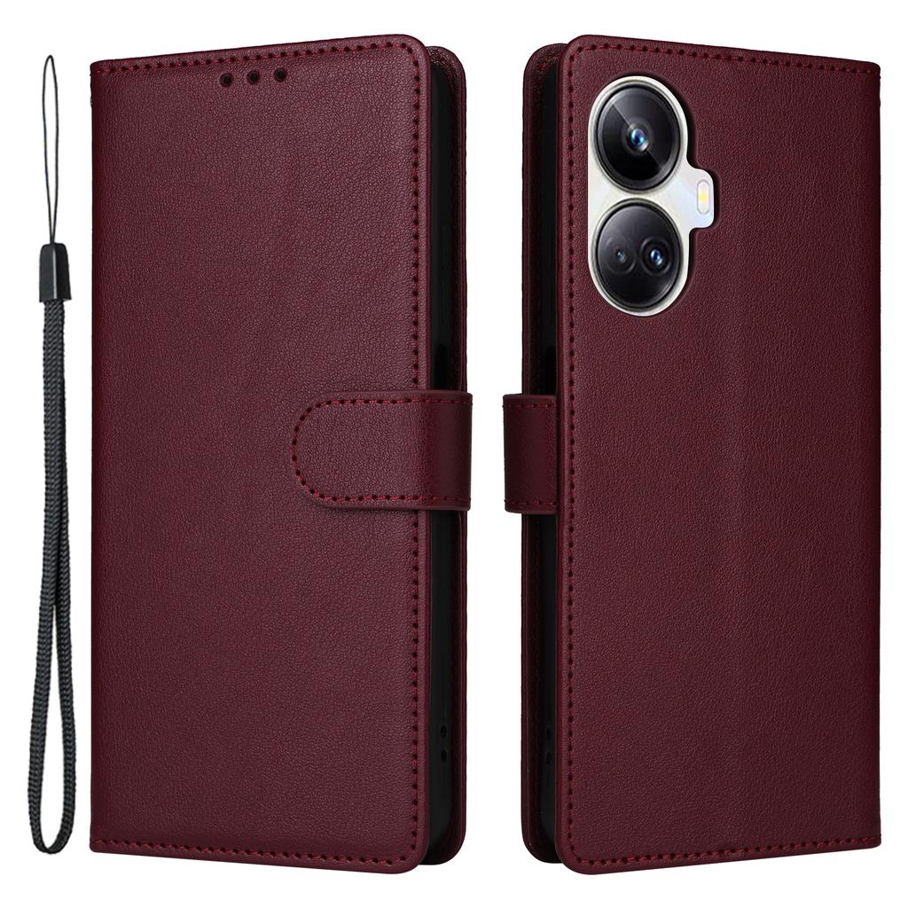 For Realme 10 Pro+ 5G Case PU Leather Phone Cover with Viewing Stand/3 Card Holder