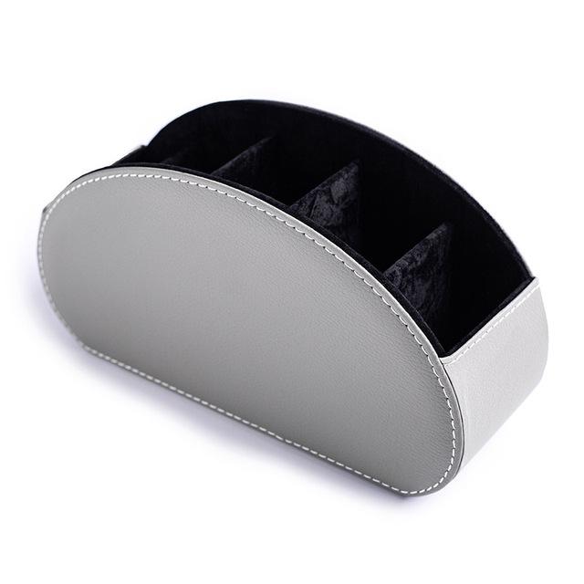 Multifunctional 5 Grid Desktop Pu Leather Organizer Remote Control Storage Box Cosmetics Makeup Brush Holder Sundries Stand