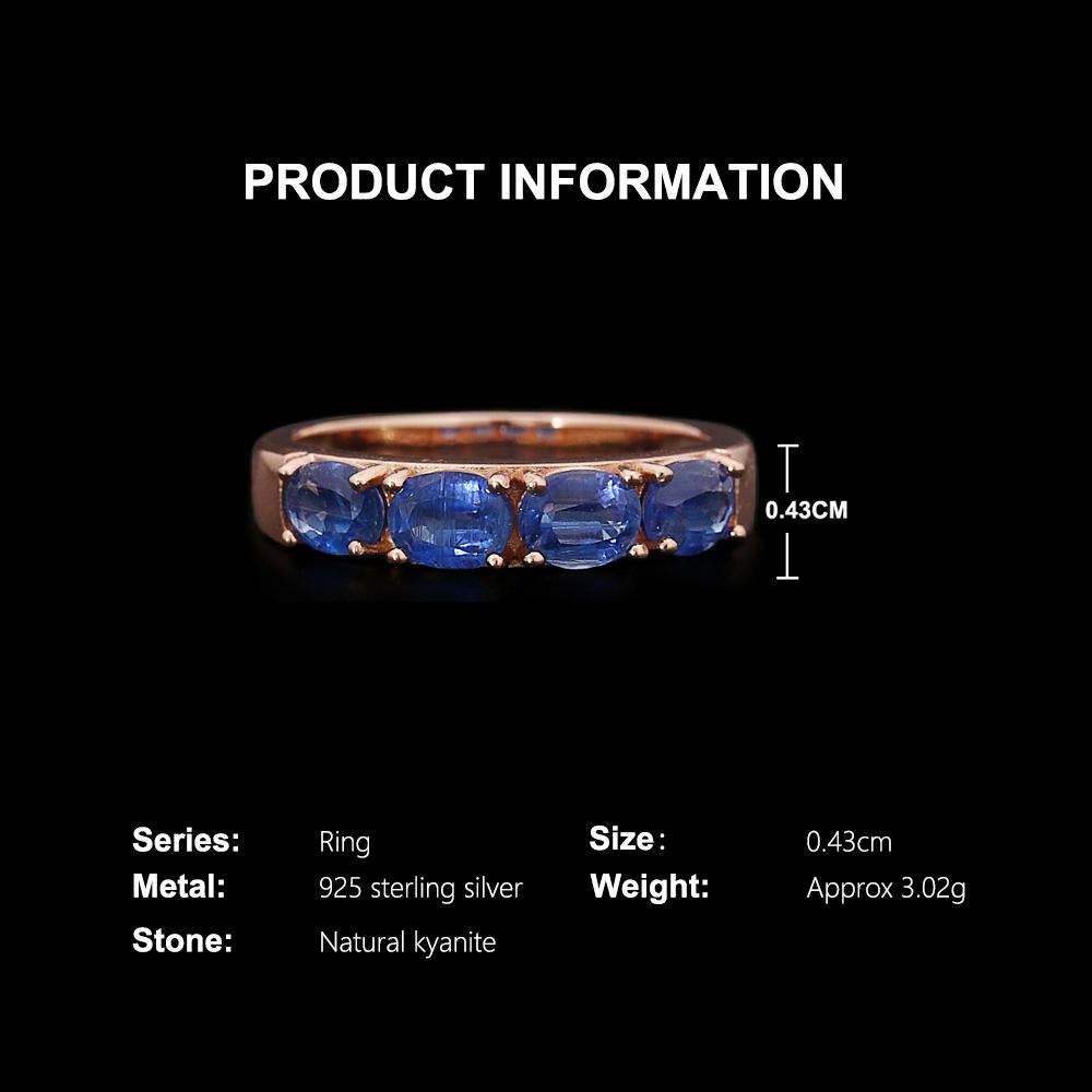 Light luxury Natural oval 4*5mm Kyanite women's earrings Classic 925 sterling silver fine jewelry for valentines engagement gift