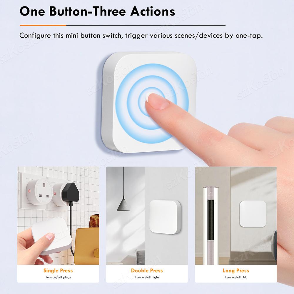 eWeLink APP ZigBee Smart Scene Switch Push Button Smart Home Automation Wireless Remote Control Works with ZigBee Gateway Hub