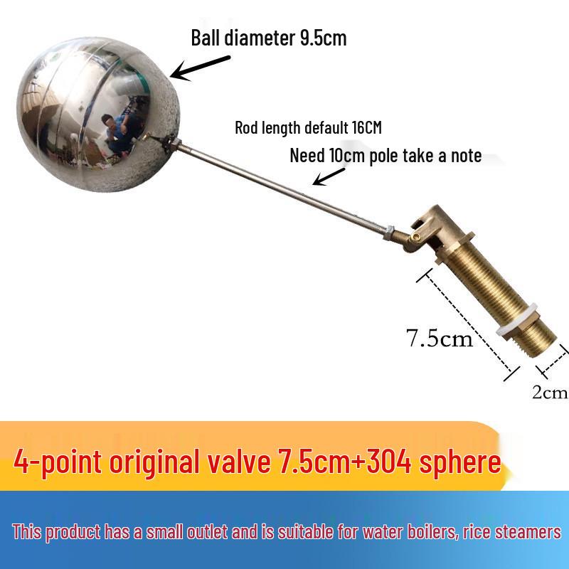 4/6-Point Water Heater Float & Inlet Valve for Steamers and Water Tanks