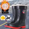 Jun Deng Men's High-Top Waterproof Anti-Smash Puncture-Resistant Work Boots - Durable, Thick-Soled Rain Boots for Construction Sites.
