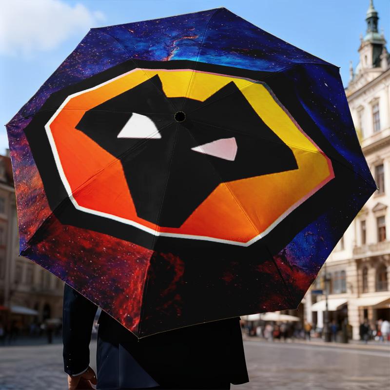 1PC Powerful Symbol Design Printed Umbrella Folding umbrella, automatic umbrella 8-Frame for Travel, camping Fan gifts Christmas Gifts