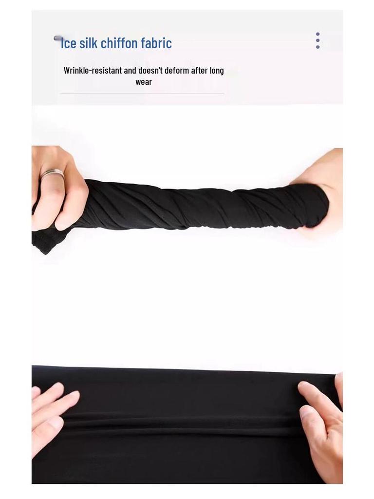 2026 Women's Chinese Style Wide-Leg Slit Pants - Summer, Loose, Slimming, Drape, Plus Size, Nine-Point Length