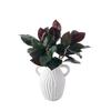 Artificial Magnolia Leaf with Purple Back - 2-Prong Faux Flower for Home Decoration, INS Style