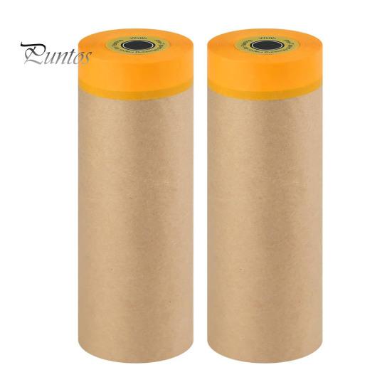 

2 рулона предварительно проклеенной маскировочной бумаги с высокой липкостью, водонепроницаемой, многоцелевой, ширококлеящейся, защитной бумаги для драпировки 45cm жёлтый