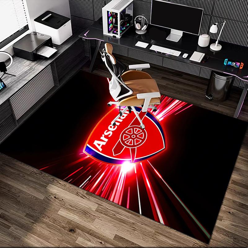 1pc Football Club Rug, Comfortable Printed Home Area Carpet, Cozy Office Chair Rug