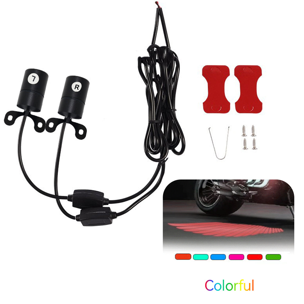 1Pair Motorcycle LED Welcome Light Angel Wings Style Projection Lights For Motorcycle Modified Decorative Lamps Wing Lights