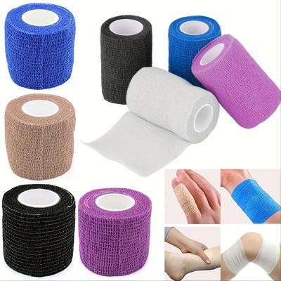 Lot de 3 bandages élastiques auto-adhésifs portables, respirants, non tissés, pour le sport, pour le poignet, la cheville, le coude, l'épaule