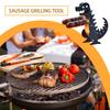 Funny BBQ Sausage Holder Stainless Steel Hot Dog Grill Holder Portable Camping Backpack Rack MonsterSausage Stand For Picnics