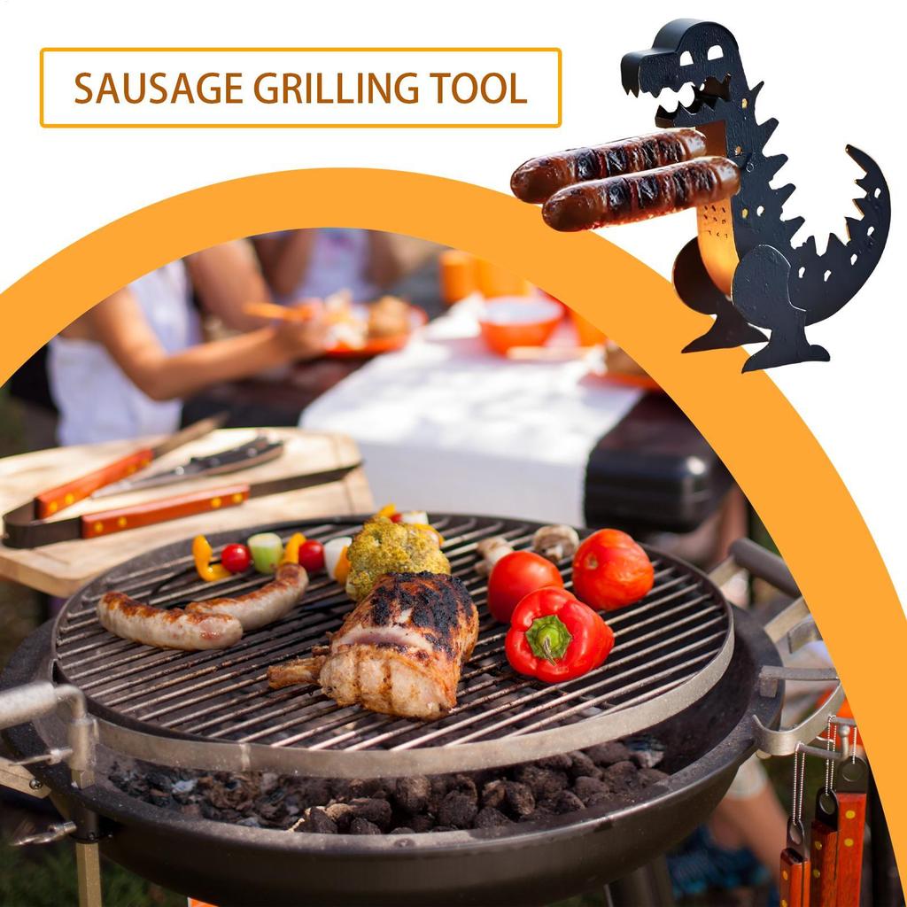 Funny BBQ Sausage Holder Stainless Steel Hot Dog Grill Holder Portable Camping Backpack Rack MonsterSausage Stand For Picnics