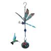 Outdoor Garden Hanging Dragon Fly Shape Single Painted Glass Ball Bird Feeder