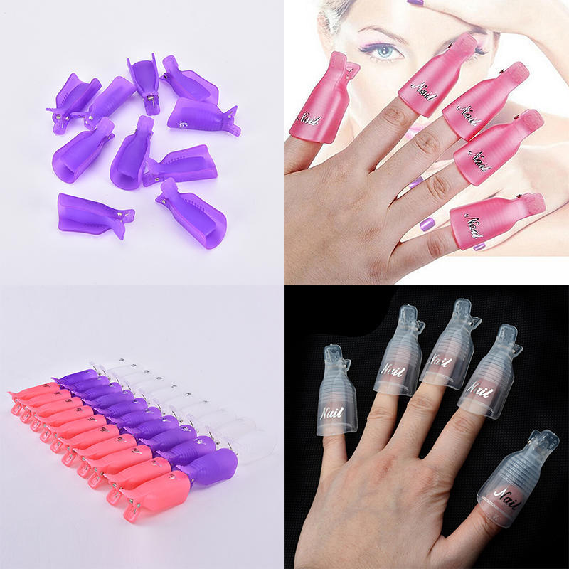 Plastic Nail Soak Off Uv Gel Art Polish Remover Wrap Gelish Clip Cap