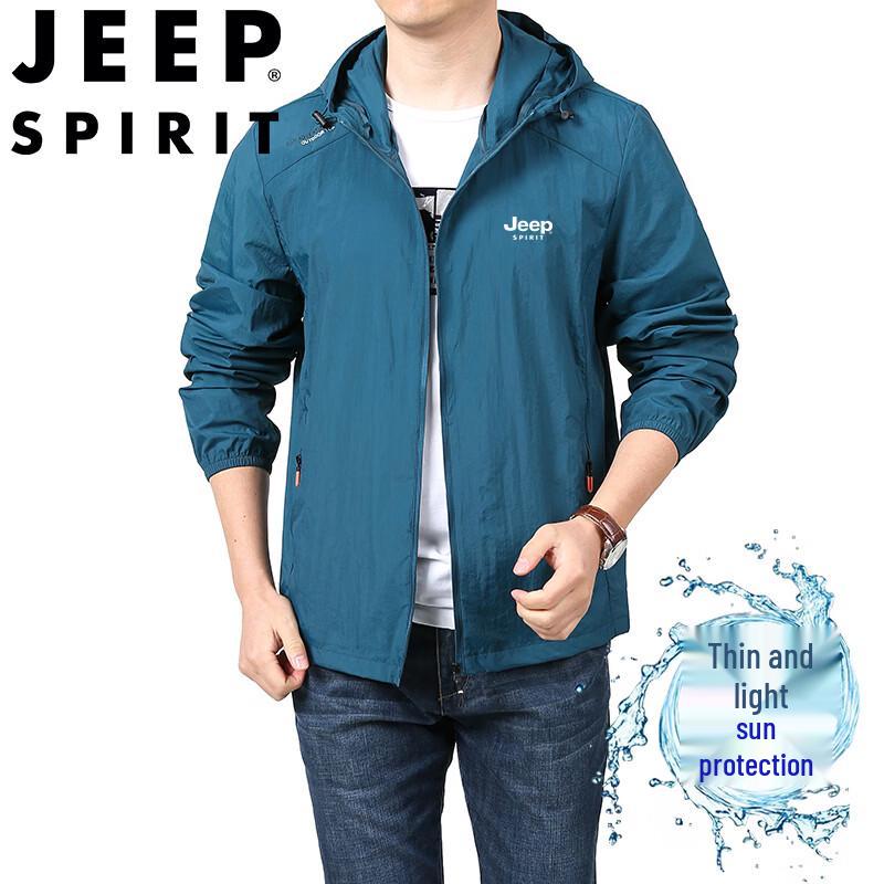 JEEP SPIRIT Men's Quick-Dry UV Protection Hooded Jacket