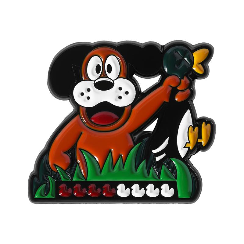 

Эмалевые значки «Игра с травлей гончей» На заказ Броши «Ловля уток» Значки на лацкан Одежда Животное Ювелирное изделие Подарок для детей Друзей