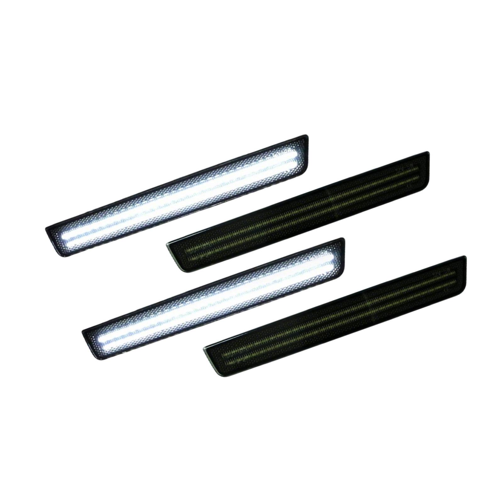 

2pairs LED Front & Rear Bumper Side Marker Lights Smoked Lens For Dodge Challenger 2015-2025 Parking Turn Signal Lamps білий