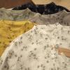 Chemise en Coton et Lin à Manches Longues et Décolleté en V Florale Gorge d'Hiver – Style Printanier Élégant pour Femme