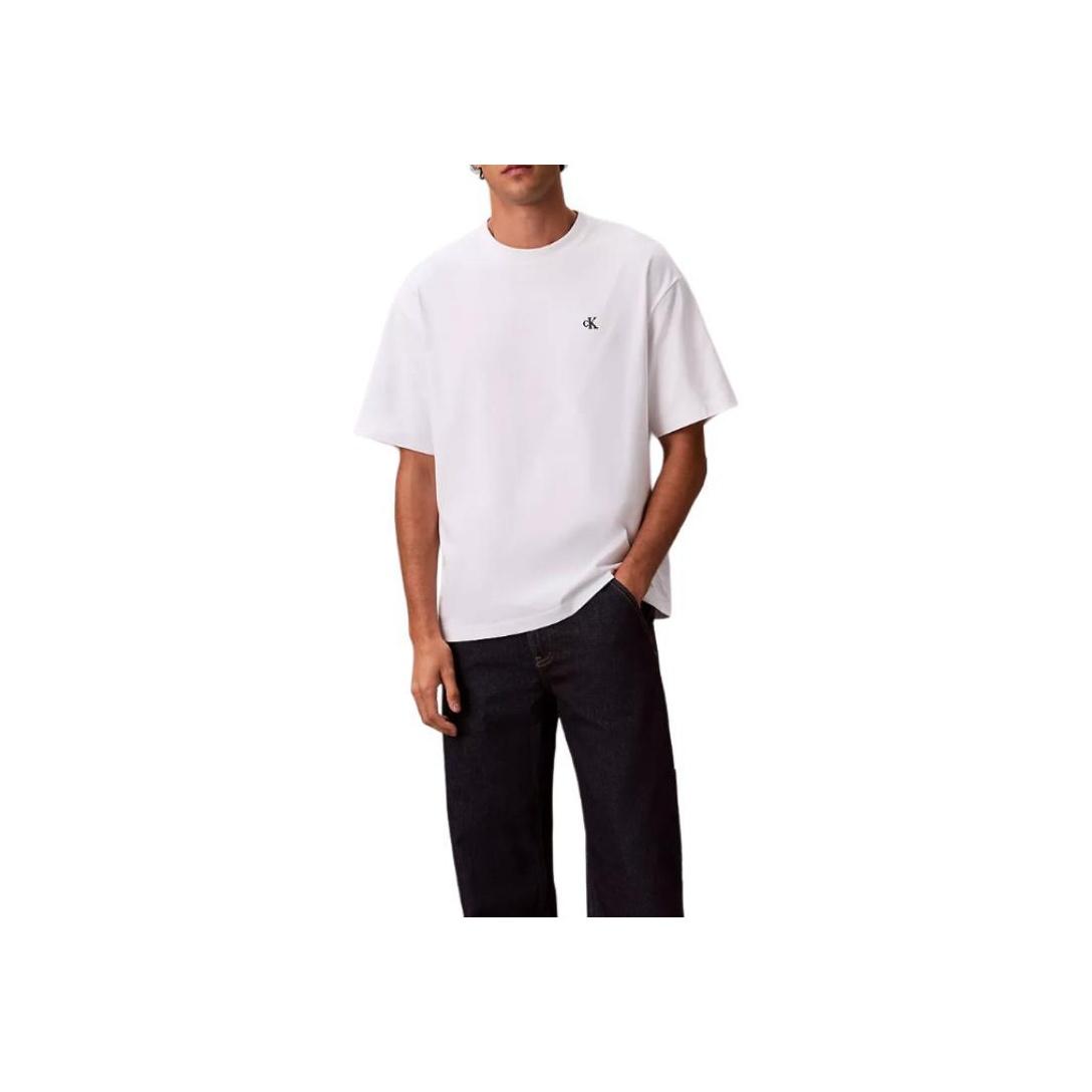 Calvin Klein Letter Round Neck Loose Short Sleeve T-Shirt Men tops 40HM229-YAF S